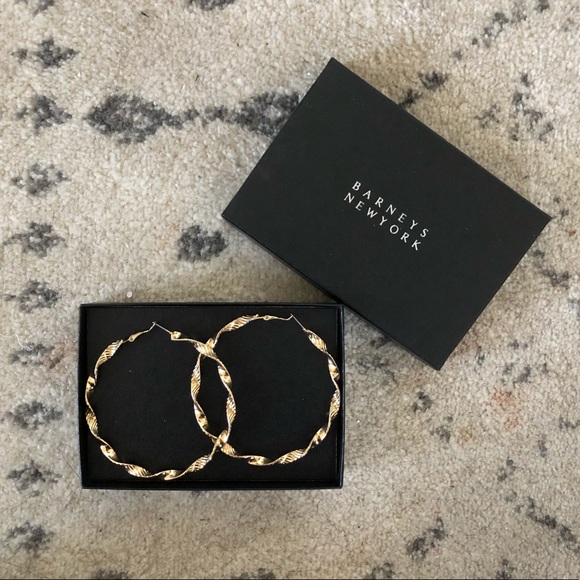 Barneys New York Jewelry - Barney’s New York Twisted Gold Hoop Earrings